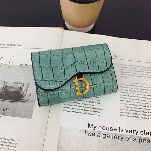 Solid Color Folding Women's Soft Leather Wallet Green - Shop at LoveMi