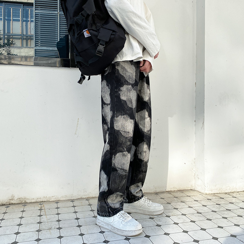 Korean Style Personality Hong Kong Trend Loose Trousers