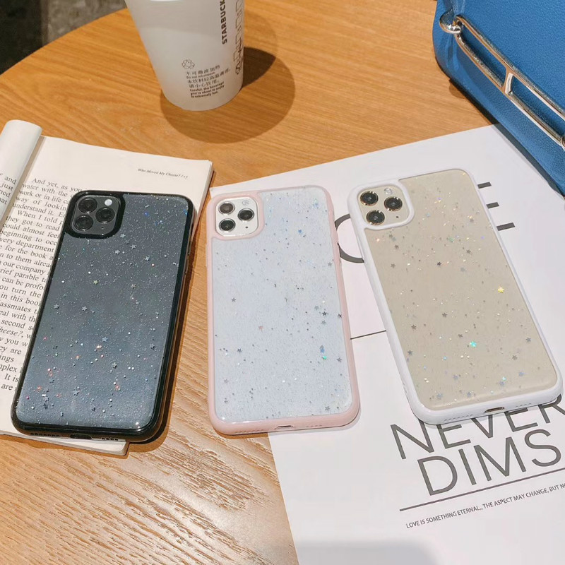 Funda acrílica brillo estrella caramelo efecto epoxi