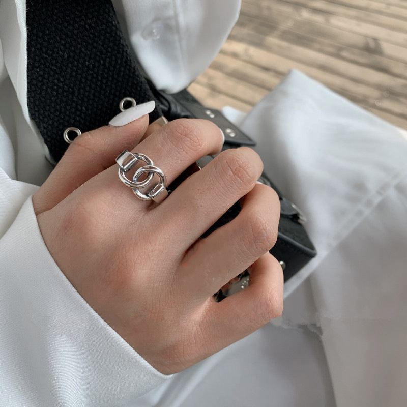 Niche Design High End Exaggerated Retro Index Finger Ring