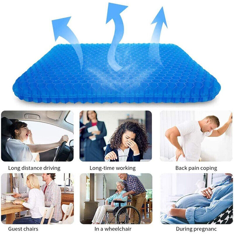 Honeycomb Breathable Gel Seat Cushion Cooling Double Thick Egg Sitting Pad Mat — image 8