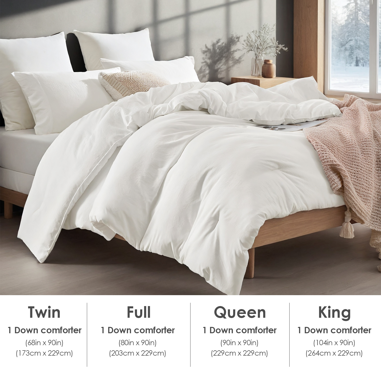 All-Season Oversized Solid Plump Duvet - Premium Durable Comforter With Enhanced Warmth. This Thick Winter Quilt Insert Provides Year-round Comfort, Making It An Ideal Christmas Gift For Daily Use. — view 3