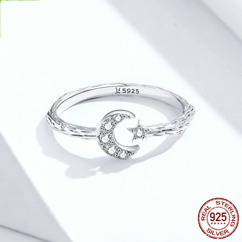 Star Moon S925 Sterling Silver Ring