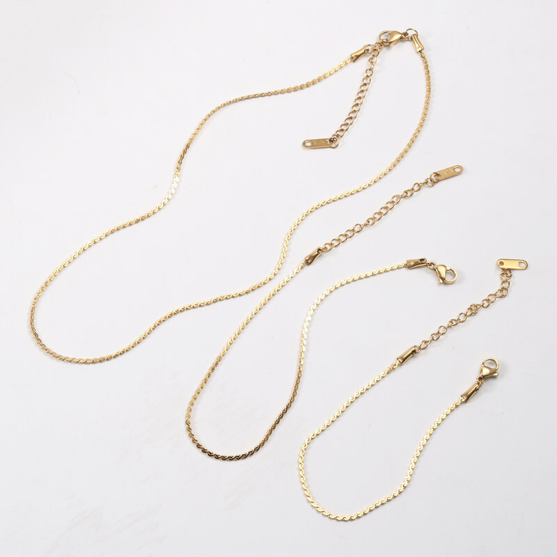 Titanium Steel Gold Plated Necklace Anklets Bracelets