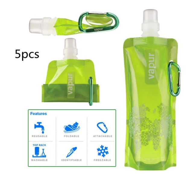 Portable collapsible water bag Green5Pcs - Shop at LoveMi