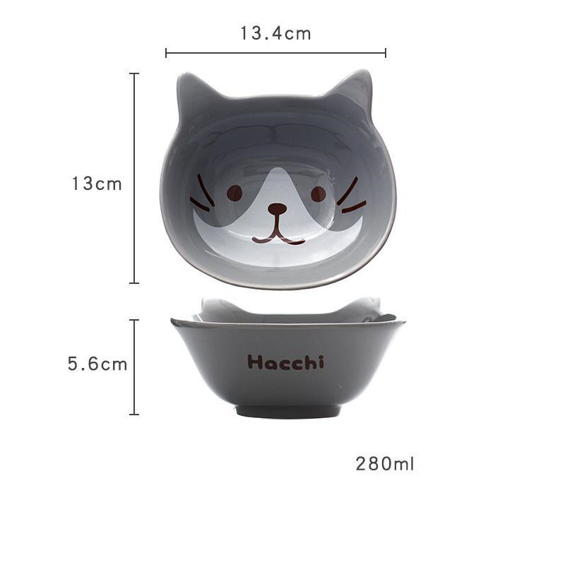 Grey cat bowl