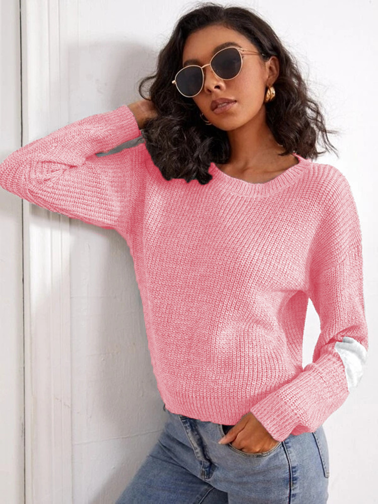 European And American Women's Peach Heart Leisure Pullover Sweater