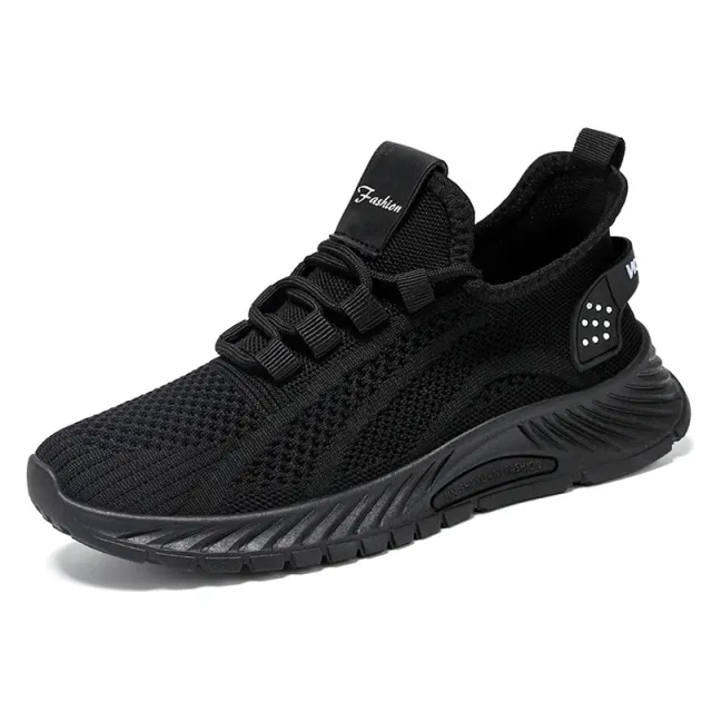 Fashion Casual Sports Shoes Women Lace Up Flat Shoes Lightweight Breathable Running Mesh Sneakers Black - Shop at LoveMi