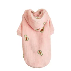 Cat And Dog Pet Avocado Print Hoodie - Pink - View 1