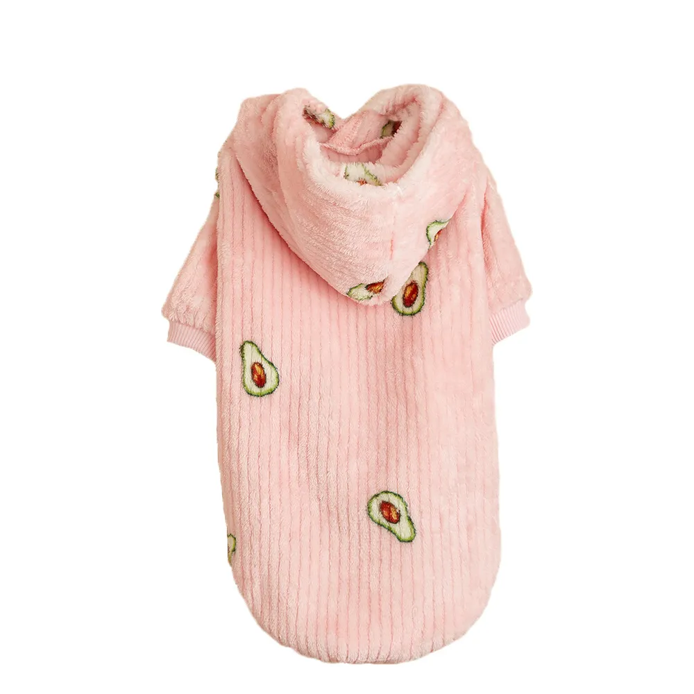 Cat And Dog Pet Avocado Print Hoodie - Pink