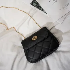 Women's Fashion Versatile Plaid Crossbody Bag - Black - View 1