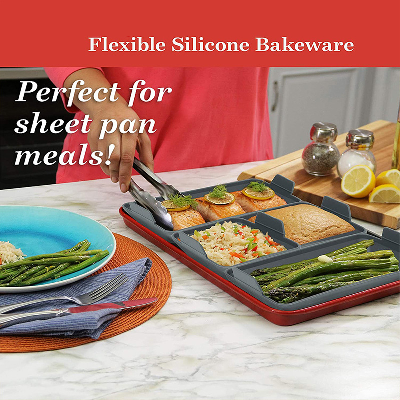 BEYONDARY Non-Stick Silicone Baking Pan 4-Piece Set