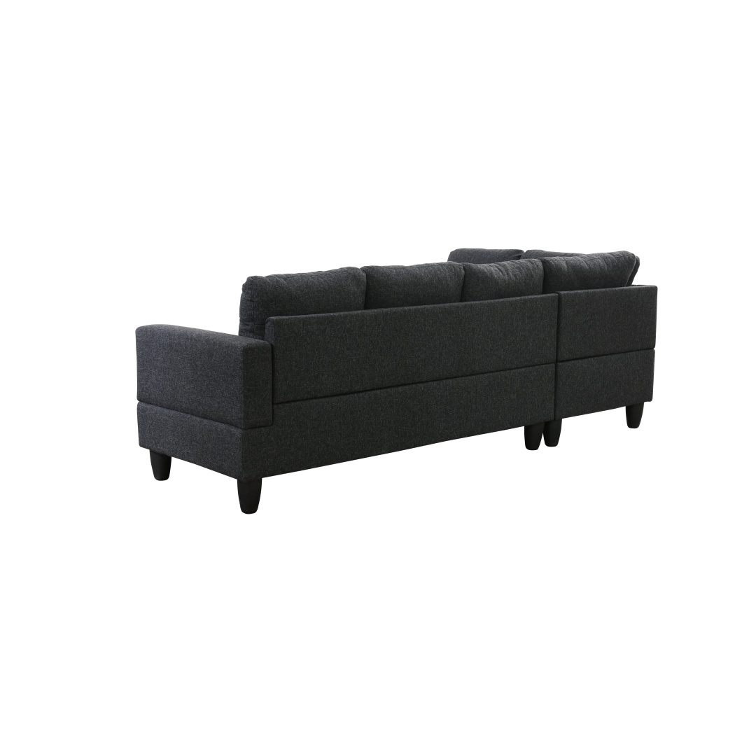 Pickup Only--Black Grey Linen Living Room Sofa Set