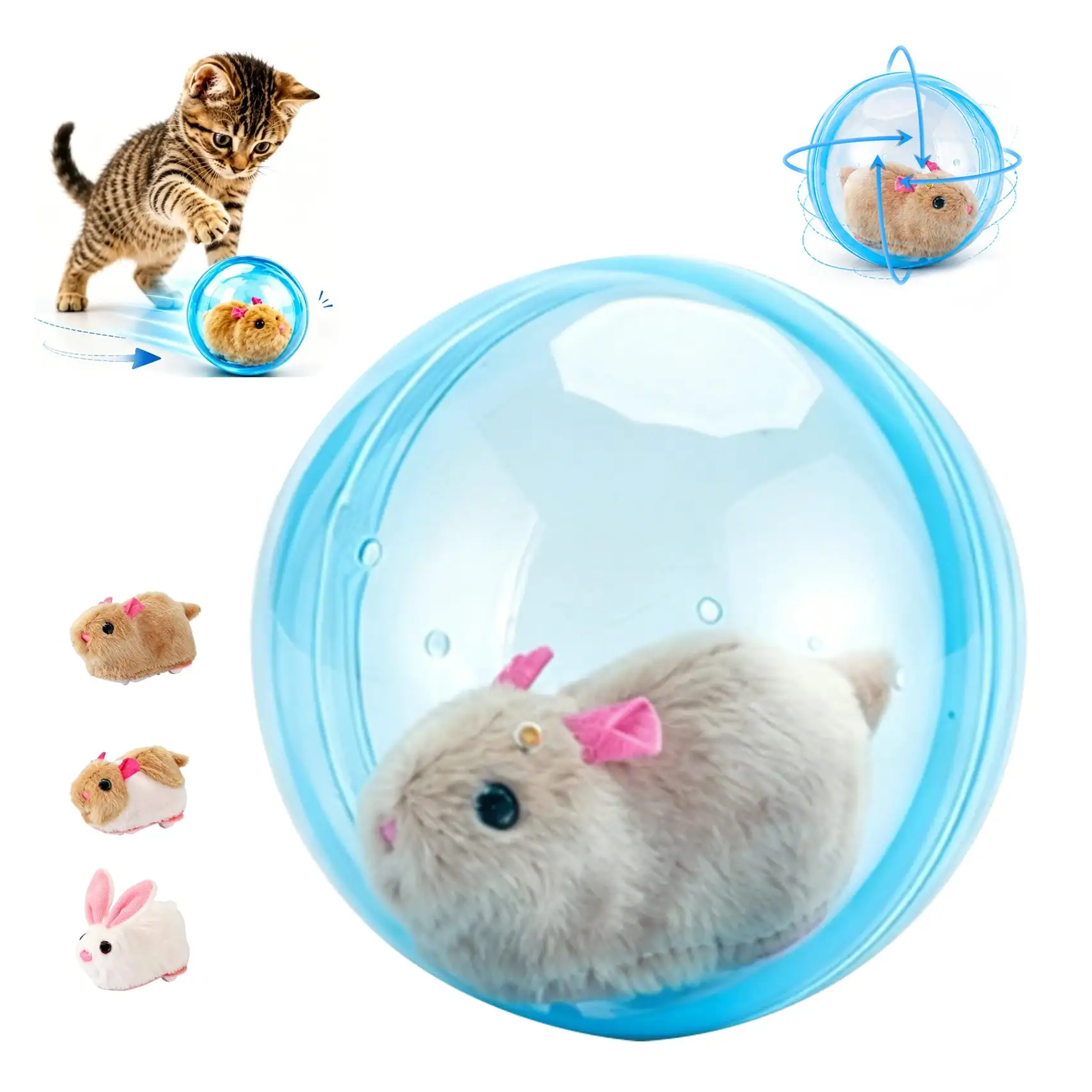 2026 New Self-Rolling Interactive Cat Ball Realistic