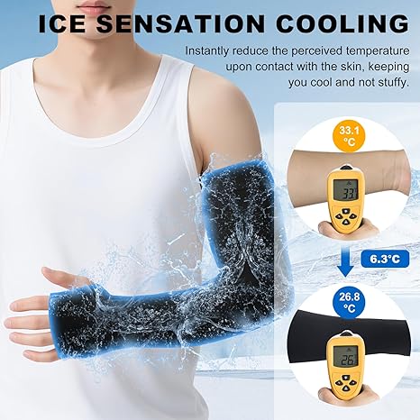 Unisex Cooling Ice Silk Sun Sleeves - UV Protection Thin Arm Guards For Outdoor Cycling, Breathable & Quick-Dry, One Size Fits Most, Elegant Gift Box