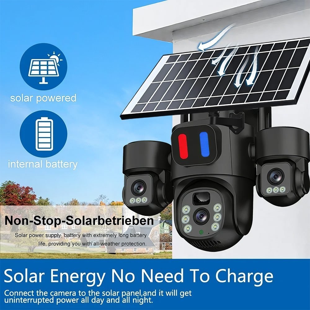 3-in-1 Wireless Solar Camera 360 Waterproof Outdoor Energy Saving WIFI