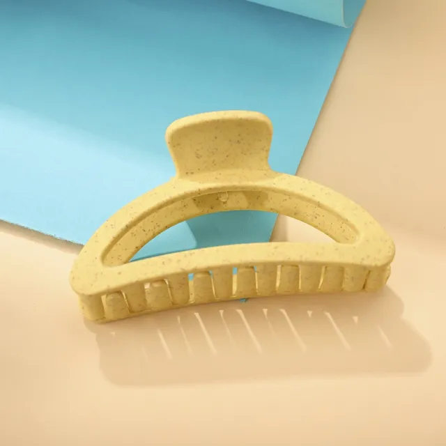 Hollow Sweet Hair Grab Square Clip Milk Yellow - Shop at LoveMi
