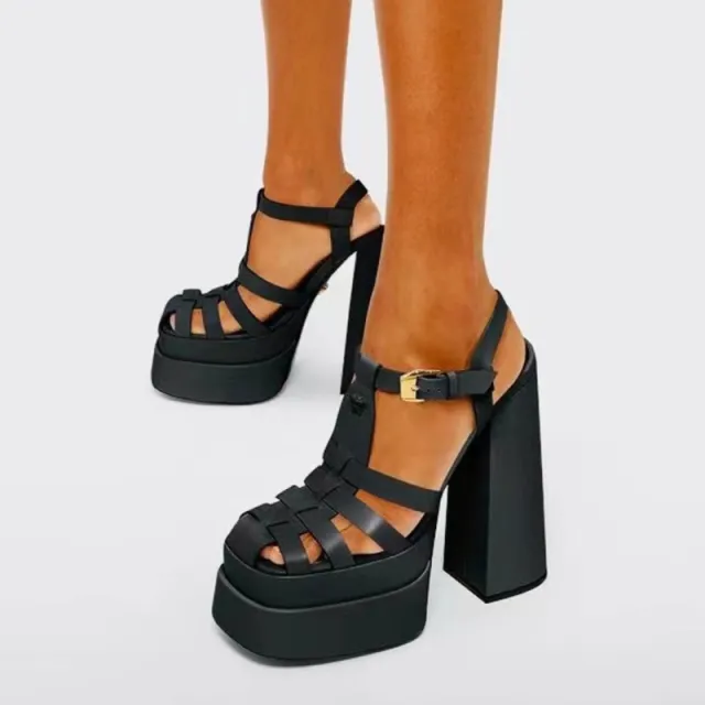 Summer Thick Heels High Heels Fish Mouth Europe And The United States Black - Shop at LoveMi