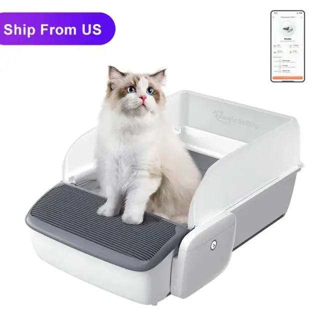 Automatic Cat Litter Box Self cleaning Open Smart Cat Litter Box Cat Products White - Shop at LoveMi