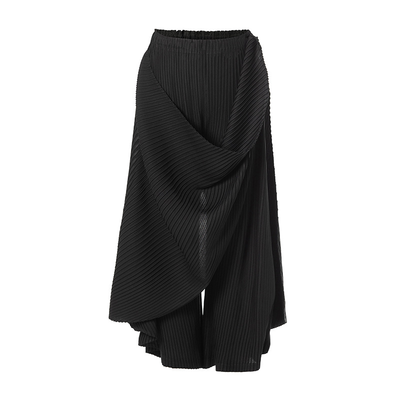 Pleated Fashion Irregular Wide Leg Pants Spring