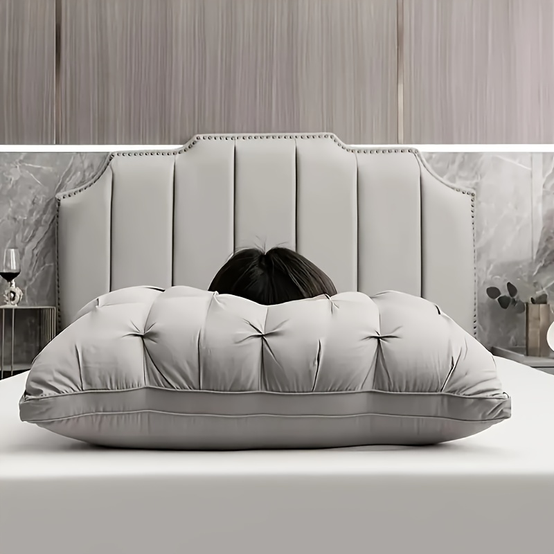 Whtie And Brown Premium Soft Luxury Bed Pillows - Queen-Sized Hypoallergenic Polyester Cover - Ergonomic Design For Back, Stomach Or Side Sleepers, Deep Sleep, Cervical Spine Protection 5