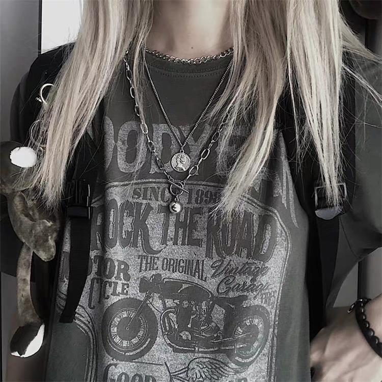 European And American Cold Wind Hip-hop Fashion Metal Three-layer Necklace