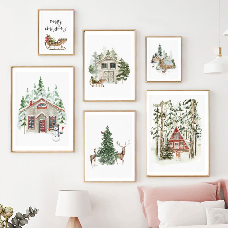 Christmas Holiday Decoration Poster Canvas Painting