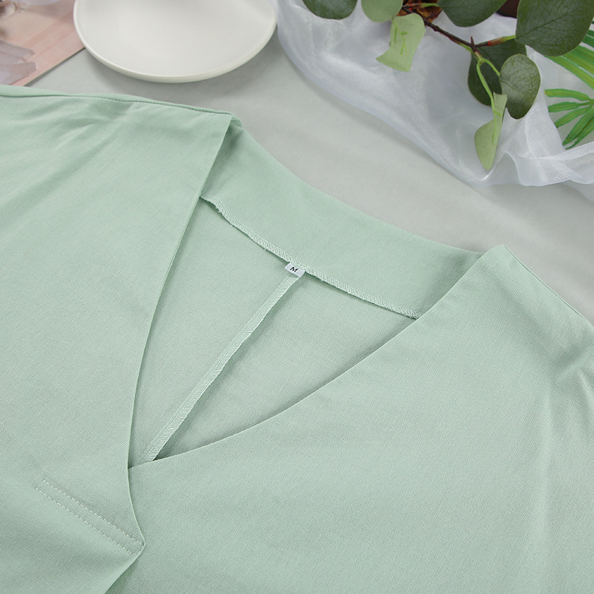 Title 3, Groene pure katoenen tweedelige pyjama set, mod...