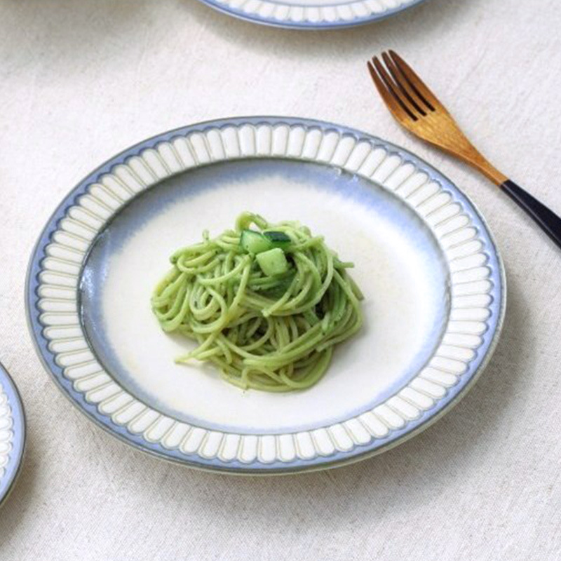 Ceramic Steak Plate Japanese Retro Deep Dish Tableware