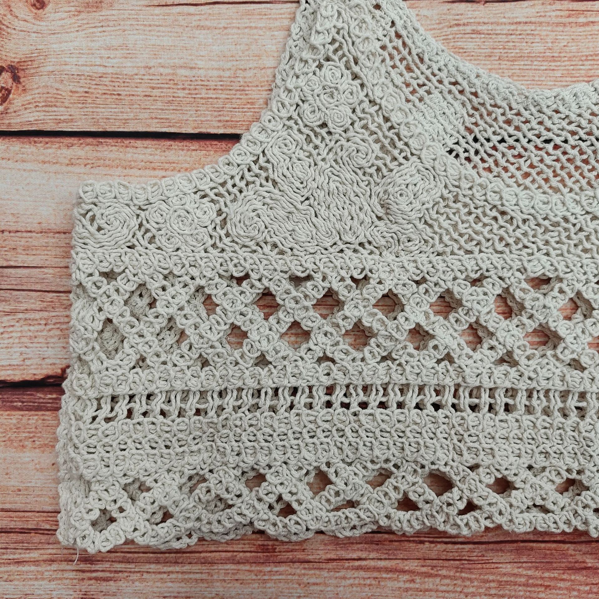 Thick Cotton Thread Computer Embroidery Rhombus Cross Pattern Sling