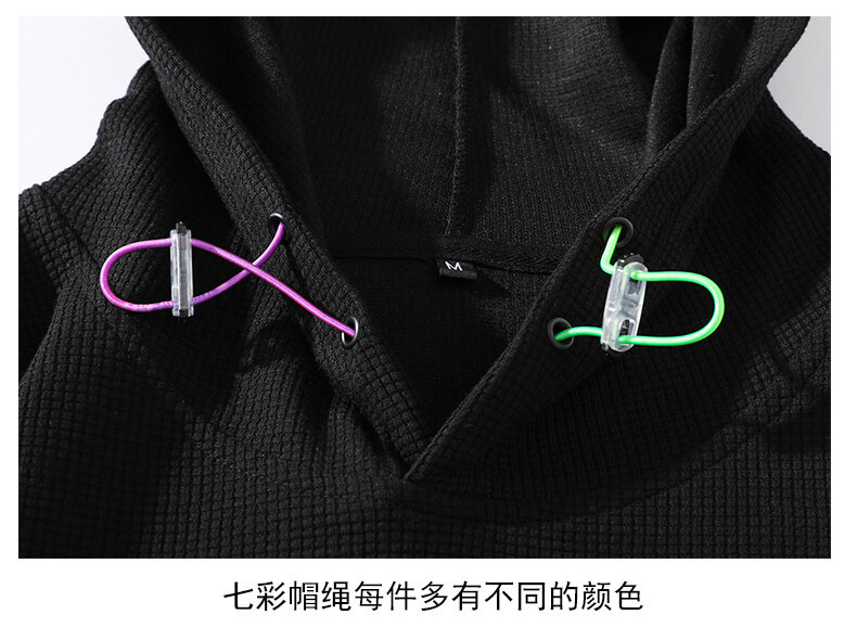 Popular Waffle Embroidery Stitching Trendy Youth Cross-border Fake Two Pieces Leisure Long Sleeve Hooded Sweater