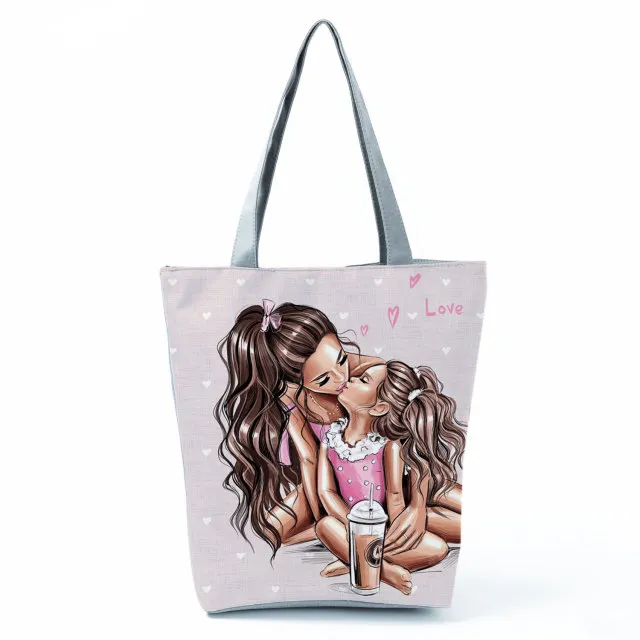 Cute Cartoon Super Mama Print Tote Bag Travel Shoulder Hl3017 Mama Bag - Shop at LoveMi
