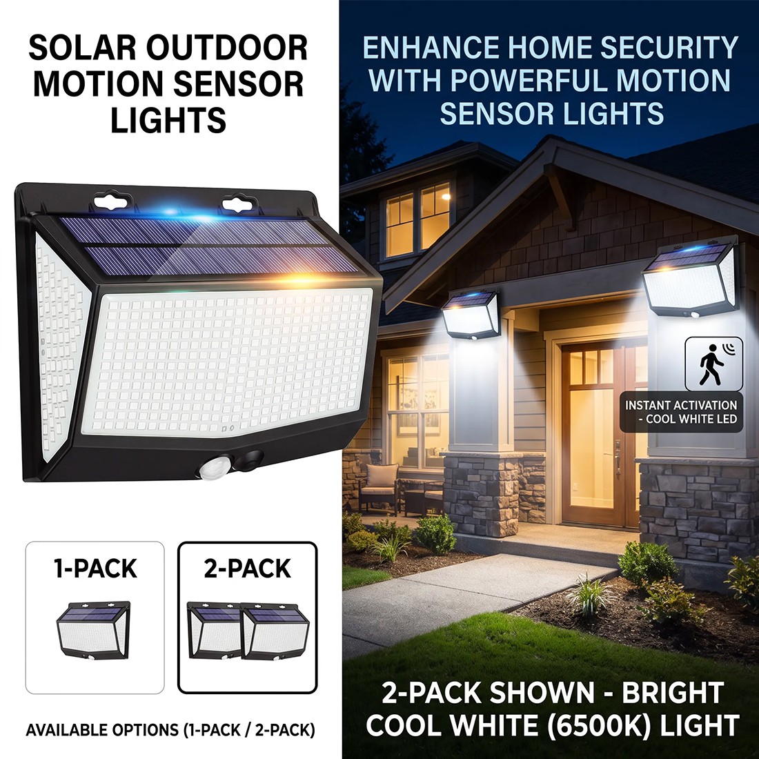 2pcs 468 LED Solar Powered PIR Motion Sensor Wall Lights Outdoor Security Lamp — image 10