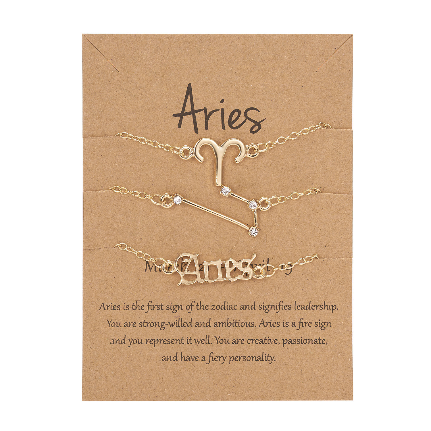 Symbol Star Old English Astrology Bracelet Set Of 3