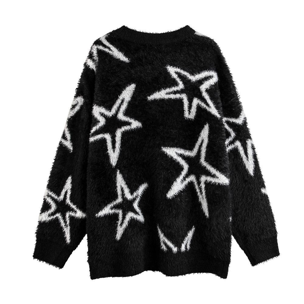 Title 4, Five-pointed Star Full Print V-neck Knitted Car...