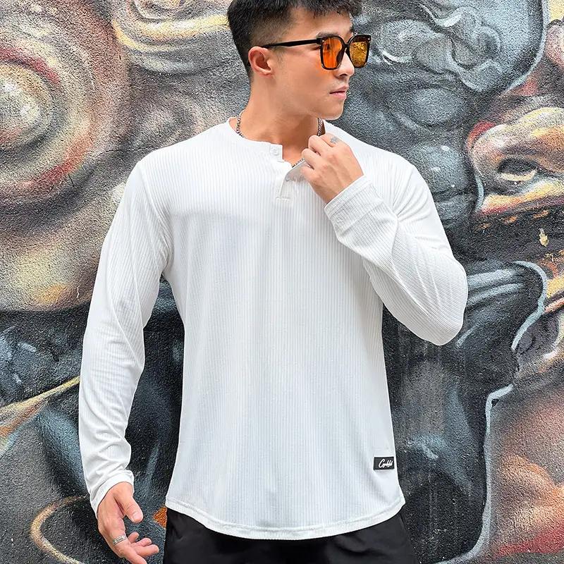Men's Sports Casual Outdoor Versatile Round Neck Long Sleeve Bottoming Shirt