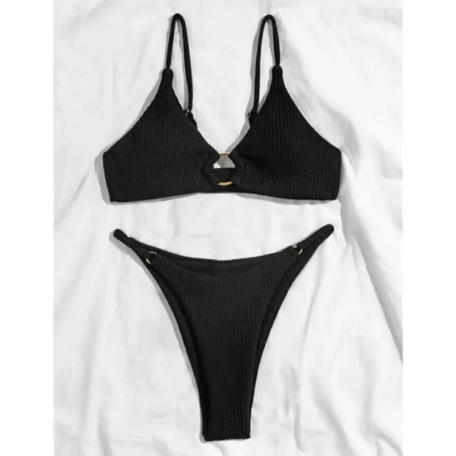 European And American Style Lns Solid Color Swimsuit Black - Shop at LoveMi