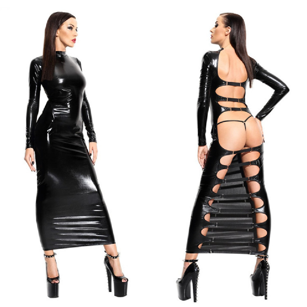 Ladies New Leather Cutout Performance Bodysuit