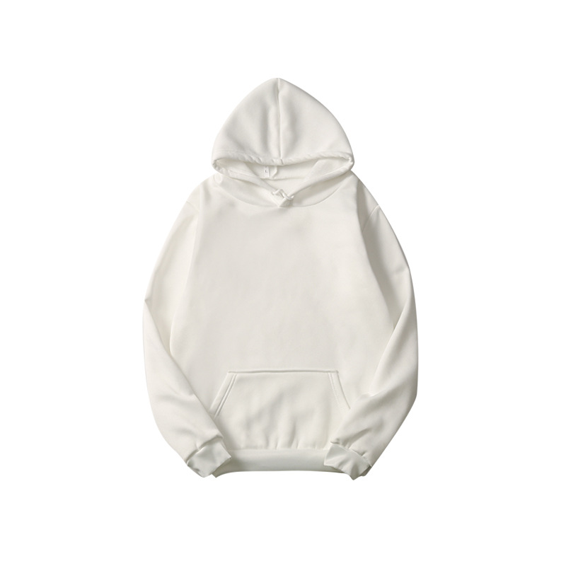 Title 6, Pure Color Casual Printed Hooded Sweatshirt