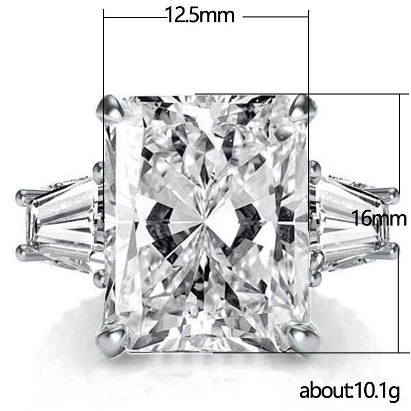 Square Zircon Stone Ring Female High-end Exhibition And Sale