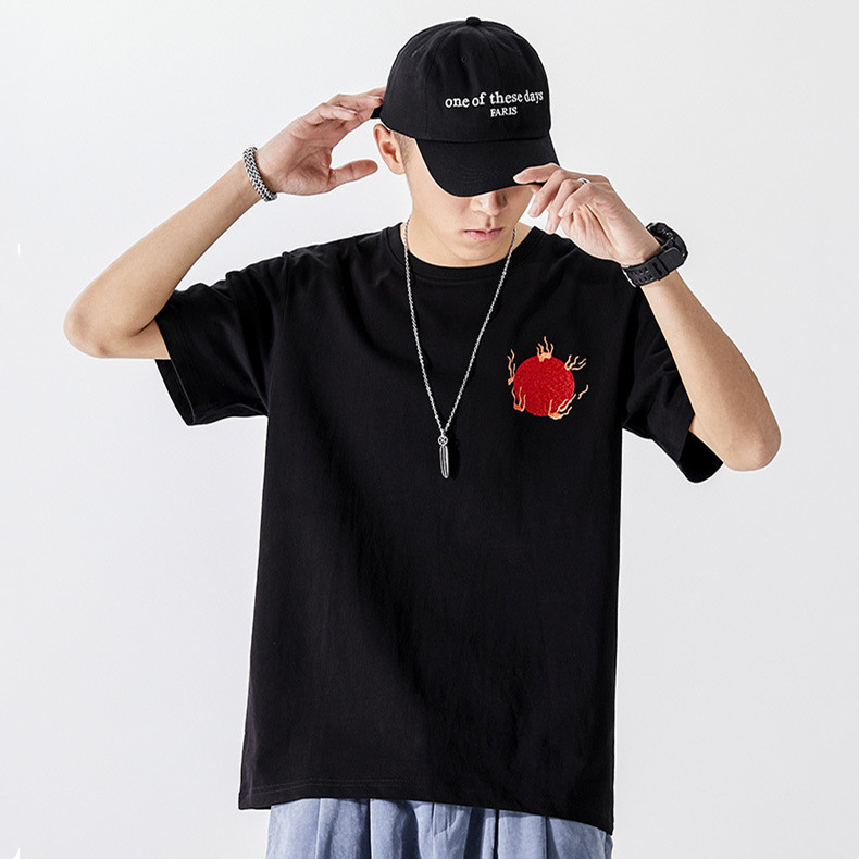 Men's Loose Phoenix Embroidered Cotton T-shirt — image 1