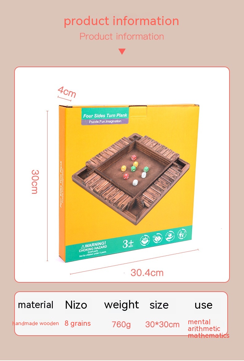 Title 1, Wooden Four-sided Flip Board Game