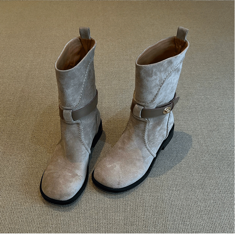 Nubuck Mid-Calf Fashion Boots