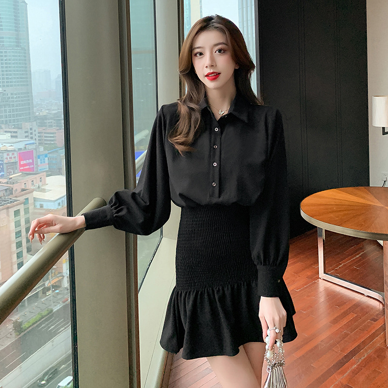 Title 3, Fashion Long Sleeve Collar Button Jumpsuit Wome...