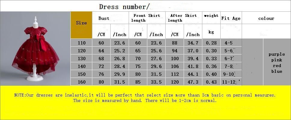 Title 1, Childrens Dress Princess Dress Sequined Perfor...