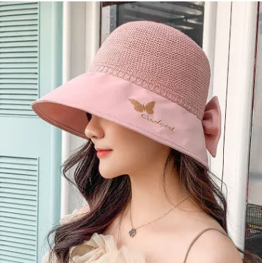 Literary Versatile Casual Korean Style Spring Summer Hat Pink - Shop at LoveMi