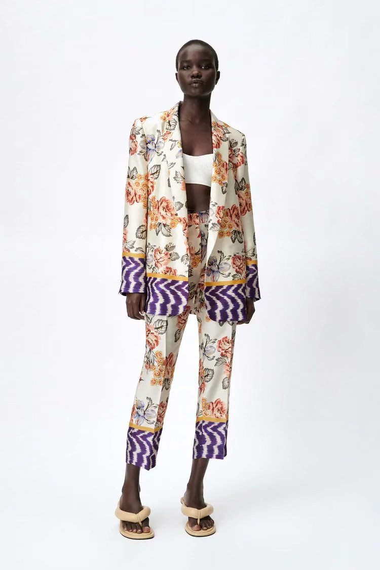 Women's Printed Casual Suit Jacket