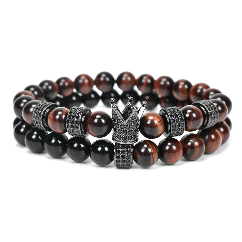 New 36 Row Micro Inlaid Zircon Long Block Color Rope Braided Crown Bracelet