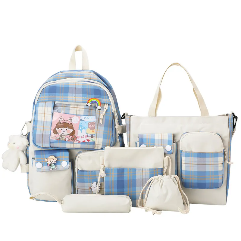 Ziday Backpack Literary Middle School Students Junior High Primary - Blue