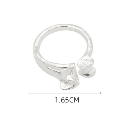 S925 Silver Geometric Irregular Ring Female Retro Exaggeration
